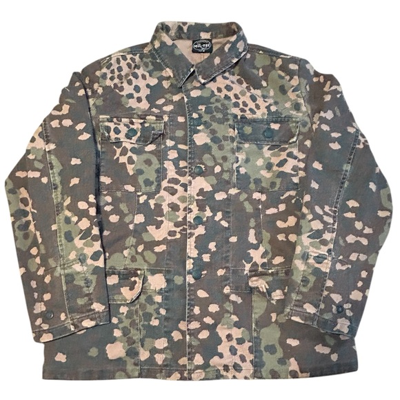 Camo Military Field Jacket Pea Dot Streetwear Mil-Tec Size 50 Cotton